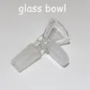 Glas Slideskål Bitar Vattenpipor Bongs Skålar Trattrigg Tillbehör Kvartsspik 18mm 14mm Man Kvinna Berusande Rökning Vattenpipor dubbriggar Bong Slide