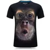 Sommar Mäns Varumärke Kläder O-Neck Kortärmad Animal T-shirt Monkey / Lion 3D Digital Tryckt T-shirt Homme Stor storlek 5XL