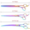 Purple Dragon 80quot Rainbow 3pcs Kits Pet ScoSors hår CutthinningCurved Hair Shears For Dog Grooming Importerad Clip3973796