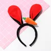 Girls Rabbit Ears Carrot Headband Cute Hair Band Kids Children Styling Accessory Stage Performance Party Supply