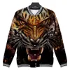 Mäns Jackor 2021 Tiger 3D Jacket Kvinnor / Män Sweatshirt Boys Girls Baseball Fashion Cool Tunna Streetwear Kläder1