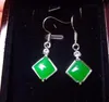 Jade naturel 925 crochet balancent goutte d'eau boucle d'oreille Fine Jade larme goutte vert Jade boucles d'oreilles bijoux fille cadeau