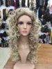 2018 New fashion sexy cosplay Blonde mixed long curly woman's full wig