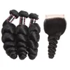 Ishow 828 Brésilien Crépus Bouclés Vague de Corps Cheveux Humains 34 Bundles Avec 4x4 Dentelle Fermeture Extensions de Cheveux Vierges Profonde Lâche pour Wome951275492