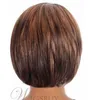 Perruque de Cheveux Synthétiques Capless Courte Brun Clair Droite Bob Coiffure