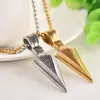 Hip Hop Smycken Rock Alloy Arrow Pretty Pendant Halsband Lång Kedja Silver Guldpläterad Mode Män Smycken Guld Kedjor för Herr Halsband