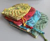 Wave Small Drawstring Chinese Silk Pouches Gift Bags Reusable Brocade Jewelry Packaging Bags with Lining 10.5x12.5cm 50pcs/lot