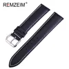 Remzeim Leather Watchband Strap 16 18 20 22 24 mm rostfritt stål spänne män kvinnor ersätter band klocktillbehör12887