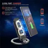 شواحن لـ iPhone X 2 Coils Fast Wireless Charger Qi Fast Wireless Charging Pad Stand for Samsung Galaxy Note 8 S8 S9 Plus مع حزمة