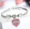 DHL Diamond Love Heart Bracelet Cristal Membre de la famille Maman Fille Grand-mère Enseignant Croyez Foi Espoir Meilleur Ami pour Femmes Cadeau de Noël