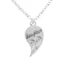 Pendant Necklaces 2PC/Set Fashion Mom Mother Daughter Love Heart Pendant Chain Necklace Charm Silver New Jewelry Gifts