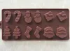 Christmas Baking Moulds Silicone Cake Mold Chocolate Molds Christmas Tree Wand Sock Snowman DIY Baking Mould8866488