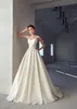 2019 Classique Robe de mariée en satin élégante Perle bretelles style simple dentelle blanche Ivoire robe en robe de mariée Backless