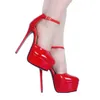 Kolnoo Novo Estilo de Venda Quente Artesanal Mulheres Senhoras Sandálias de Salto Alto Vermelho Patente Mary Janes Festa de Casamento Clube de Vestir Stileto Sapatos A005