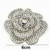 24 -calowy duży vintage srebrny ton Diamante Crystals Rose broszka luksusowy design wesel
