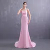 Venda imperdível! Novo padrão 2019 simples menina rosa straplless A linha de baile vestido de baile de laço comprimento formal vestido vestido