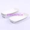 20*6*3cm Disposable White Kraft Boat Box For Chip Food Tray Greaseproof Paper Box Fried Food Storage Box LX0417