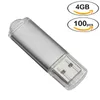 Partihandel 100 st rektangel USB Flash Drives 4 GB Flash Pen Drive High Speed ​​4GB Thumb Memory Stick Storage för PC Laptop Tablett Multicolors