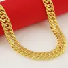 Mens Necklace Solid Chain 18k Yellow Gold Filled Statement Jewelry Gift 22 Inches Double Curb Chain Accessories