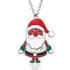 New Design Silver Plated Christmas Gift Enamel Pendant Necklace Cartoon Style Alloy Jewelry