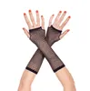 Novo 1 Par 70 s 80 s Fishnet Luvas Lace Fingerless Comprimento das Mulheres Dança Traje Disco