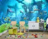 Sualtı Dünyası 3D Duvar Kağıdı Televizyon Çocuk Çocuk Odası Yatak Odası Okyanus Karikatür Arka Plan Duvar Sticker Dokuma Kumaş 22d8731993