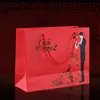 24*19.5cm+9cm Wedding supplies mobile creative bronzing Chinese style red kraft paper candy box, wedding, engagement, back to hand bag