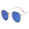 Oulylan Vintage-Sonnenbrille für Damen, trendige Brille mit kreisförmigem Rahmen, modische Beschichtung, reflektierende Spiegelbrille, UV400-Brille