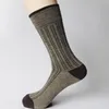 Adam Için kış katı Çorap Tüp Rahat Çorap Moda Erkek Iş Dikey Stripes Çorap Pamuk çorap