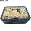 DESIRABLE Portable exquisite metal double-layer sewing card and other small items storage box six colors optional
