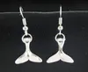 Nouveau 20 paire/lot argent baleine queue poisson breloques boucles d'oreilles haute qualité boucles d'oreilles oreille goujon pour femmes bijoux