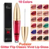 Pudaier läppglans glitter flytande läppstift 18 färger klassisk levande läppglans pearlite makeup sammet matt läppstift vattentät diamant lipgloss