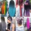 Jumbo trenzas pelo Ombre Kanekalon Crochet trenzado extensión de cabello sintético para trenzas azul rosa 24 pulgadas 100 g/paquete