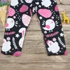 2018 roupas de bebê da páscoa bonito ovos de coelho impressão recém-nascidos do bebê meninas set rosa sem mangas tops dress + calças compridas leggings 2 pcs crianças roupas
