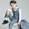 2018 Mode Dernière Conception Garçon Polyester Porter Sur Mesure 3 Pièces Enfants Mariage Marié Costumes Garçons Formel Mariage / Anniversaire Tuxedos