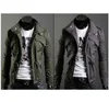 2018 New Slim Sexy Top Designed Mens Jacket Coat Turn Down Collar jaqueta Black Army Green Gray England Style NZ24 Dropshipping S914