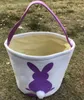 Pasen Rabbit Mand Pasen Bunny Tassen Konijn Gedrukt Canvas Tote Bag Ei Snoepjes Manden 4 Kleuren L-OA3960