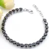 5 Stück Luckyshine Classic Amazing Fire Round Royal Black Onyx Zirkonia Edelstein Silber Kettenarmbänder Armreifen Urlaub Hochzeit Party