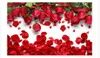 Custom 3d Photo Wall paper Original beautiful romantic love red rose flower petals TV background wall Home Decor Living Room Wall Covering