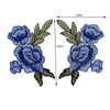 Embroidery Rose Flower Sew On/Iron On Patch Applique diy Crafts Stiker for Jeans Hat Bag Clothes Accessories Badges 2pc/Set