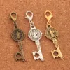 St Medal Cross Key Hummer Claw Clasp Charm Pärlor Katolicism 12.5x46.5mm Antik Silver / Guld / Brons Smycken DIY C1640