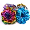 36 PCS / Pack Glitter Bling Metalic Grandes Scrunchies Mulheres Dançando Bun Cabelo Gravatas Cordas Para As Mulheres Acessórios