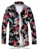 2017 New Spring Autumn Men Shirts Male Fashion Brand Print Floral Dress Shird Man Plus Size M-7XL301O用カジュアル長袖シャツ