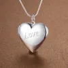 Factory Wholesale 925 Sterling Silver Plated LOVE Heart Pendant Locket Necklace Fashion Classic Romance Jewelry Valentine's Day Gift