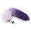 Sexy divertente Butt Plug Inserto anale Acciaio inossidabile Pelliccia di volpe Coda soffice PET Cosplay #R98