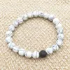 8mm natuurlijke zwarte lava stenen witte turquoise armband vaolcano steen aromatherapie etherische olie diffuser armband voor vrouwen mannen