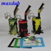 Großhandel Mini Silikon Rig Dab Jar Bongs Wasserpfeife Shisha Silikonöl Trommel Rigs Bubbler Bong mit Quarznagel und Dabber