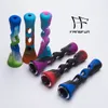 Tubo Mini 3.3Inch Silicone Mão Tubulação Com Vidro Assorted Cor tubulações de água silicone fumar erva Ferramenta de filtro de cigarro de tabaco Dab Rigs