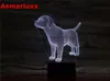 Mignon chiot chien 3D illusion d'optique Table lumière humeur lampe tactile 7 couleurs 2018 noël décor à la maison acrylique luminaires # T56