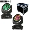 Flightcase Packing 2st / Lot 36 * 18W RGBWA UV 6IN1 Tvätt LED Moving Head Zoom Light Party DJ Stage Light Night